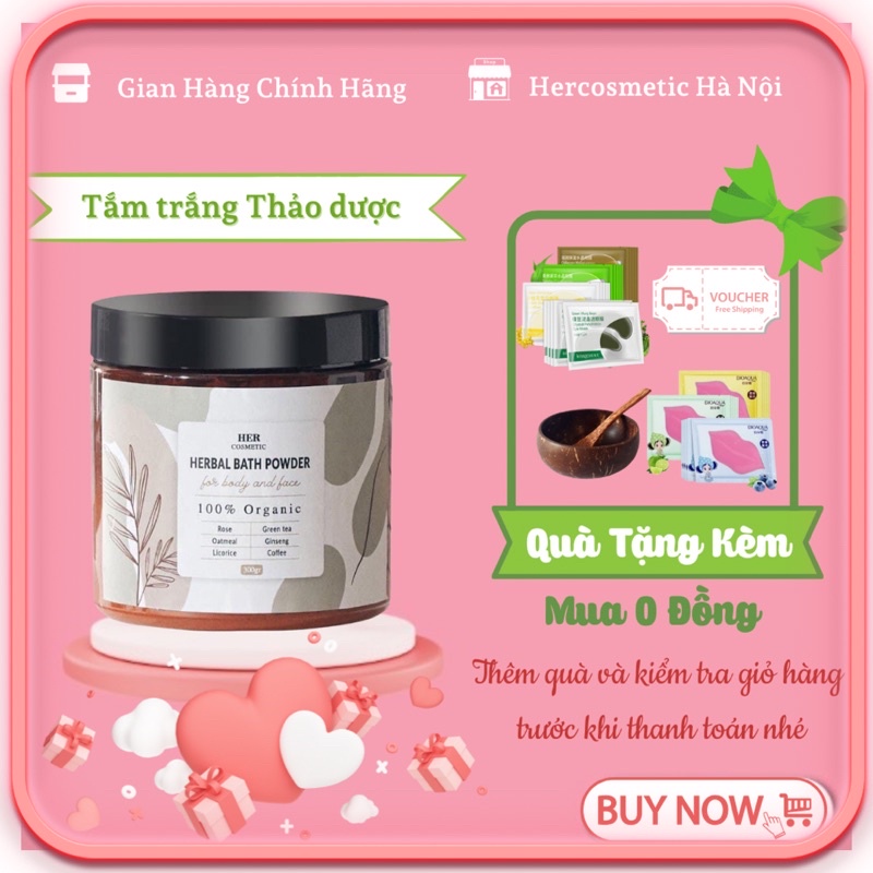 Chính Hãng - Tắm Trắng Thảo Mộc trắng da  Her cosmetic làm trắng da tại nhà. an toàn lành tính 100% ogarnic.