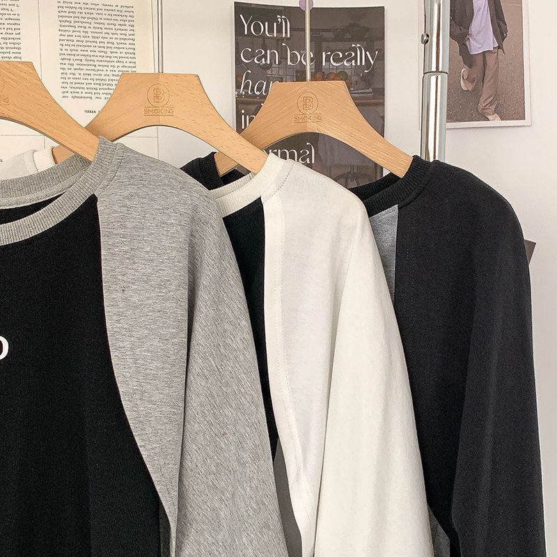 Áo Thun Tay Dài Giả Hai Lớp Thời Trang Mùa Thu Mới Cho Nữ