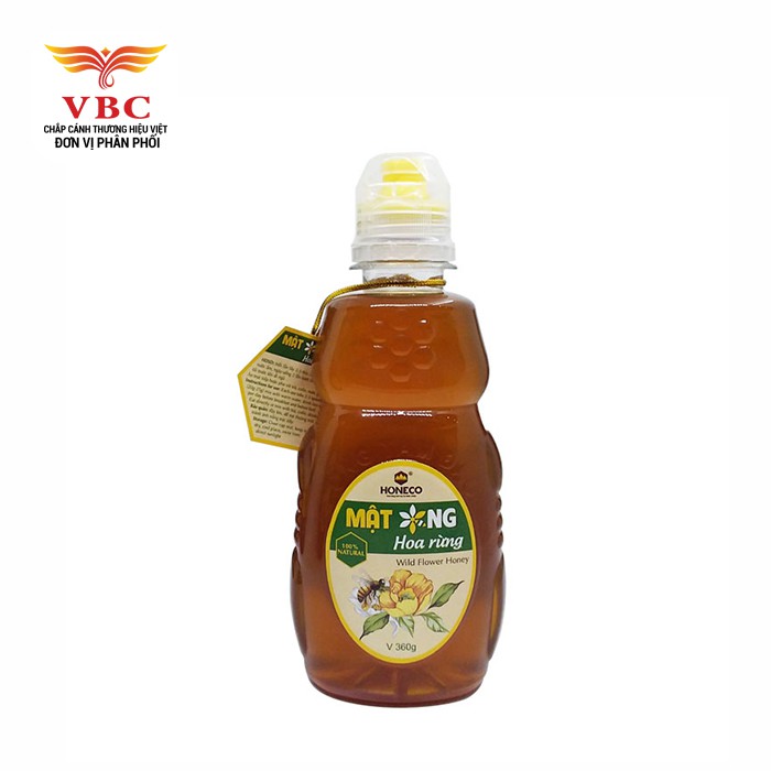 Mật ong nguyên chất, mật ong hoa rừng 360g, thương hiệu HONECO