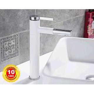Vòi Lavabo nóng lạnh dùng cho chậu bàn đá 30cm (màu đen/màu trắng/màu croom)