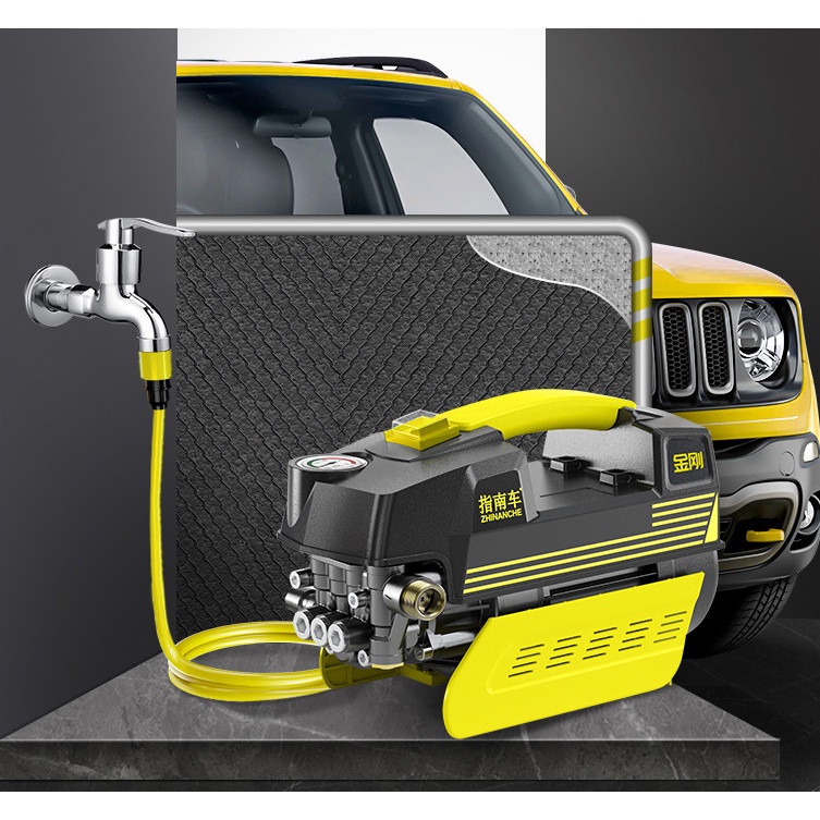Máy rửa xe mini gia đình áp lực cao, chống giật cho ô tô xe máy công suất mạnh 2800W tưới cây, ống bơm nước