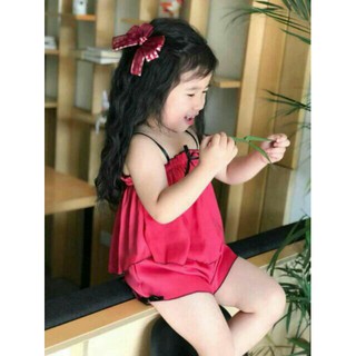 Bộ ngủ lụa cho bé gái 8-20kg ak22