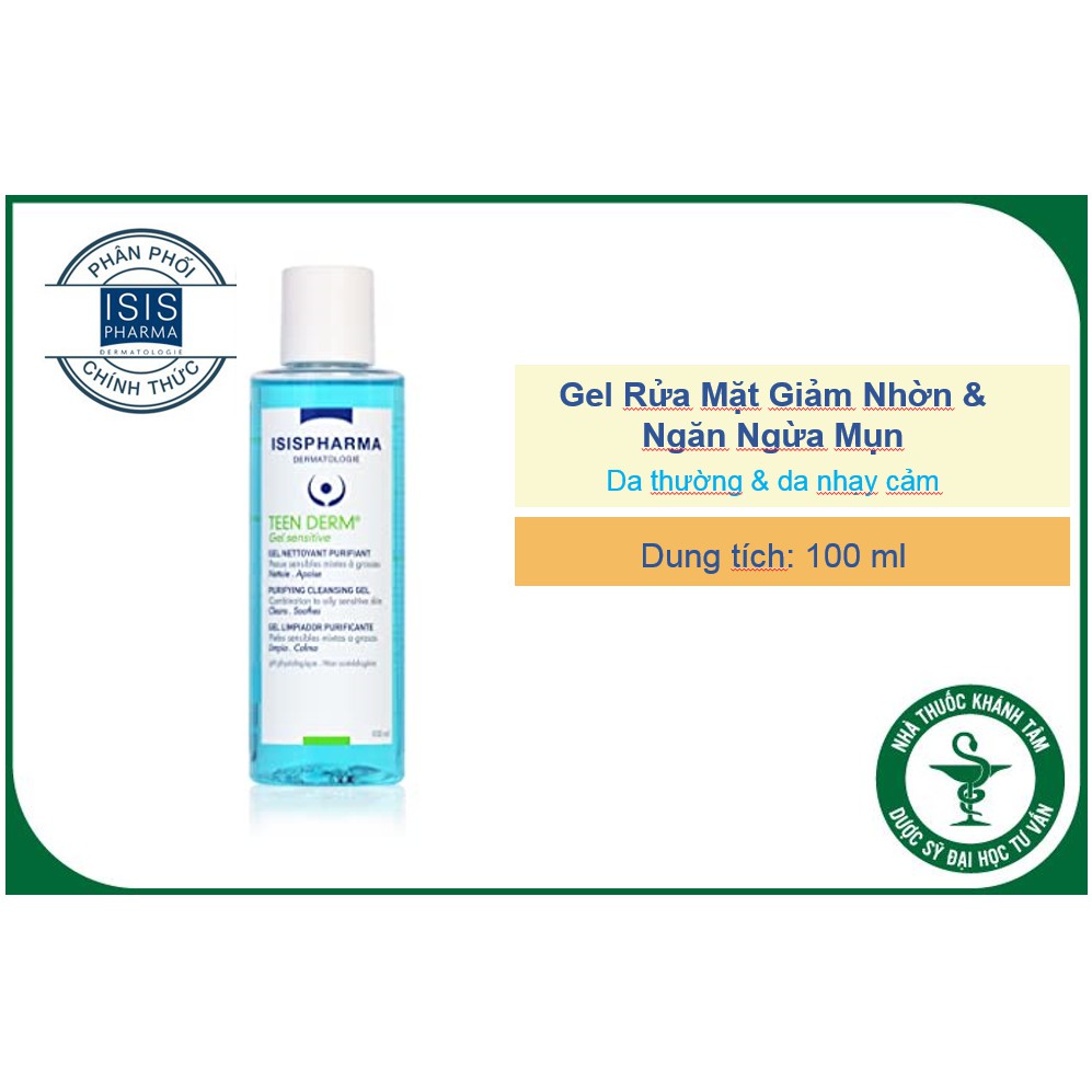 ✅(CHÍNH HÃNG) Gel Rửa Mặt Giảm Nhờn Mụn Cho Da Nhạy Cảm IsIs Pharma Teen Derm Gel Sensitive