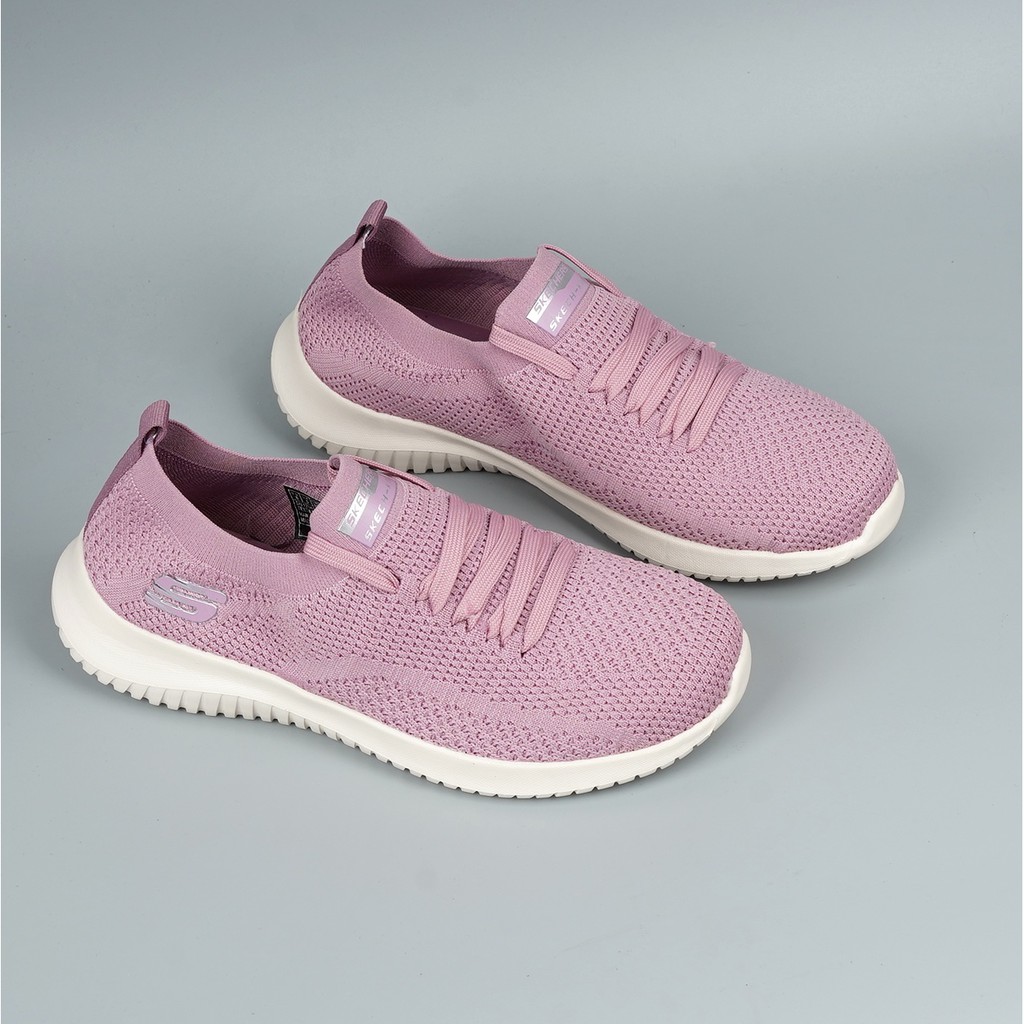 GIÀY SKECHERS 2019 NỮ CỔ CHUN DÂY BUỘC KNIT - TÍM NHẠT