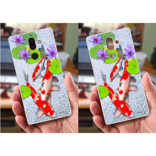 Ốp lưng Nokia 7 Plus (dẻo viền trắng trong) - Hình Chim Công, Cá Chép, Cò