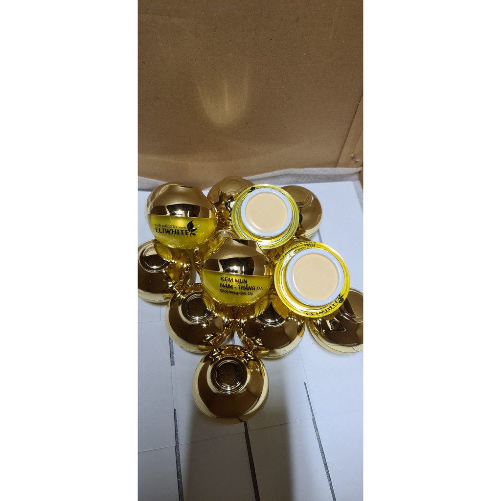 Kem ngừa mụn mờ thâm nám trắng da EliWhite trà xanh 15g chính hãng