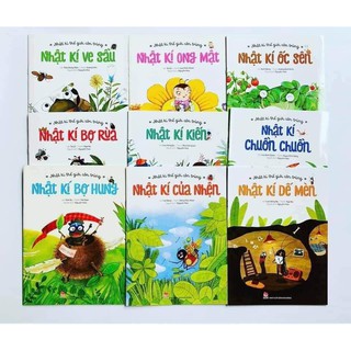 Sách - Combo 9 cuốn Nhật Ký Thế Giới Côn Trùng:Ốc Sên; Bọ Hung, Chuồn Chuồn; Bọ Rùa; Ve Sầu; Nhện; Ong Mật; Dế Mèn; Kiến