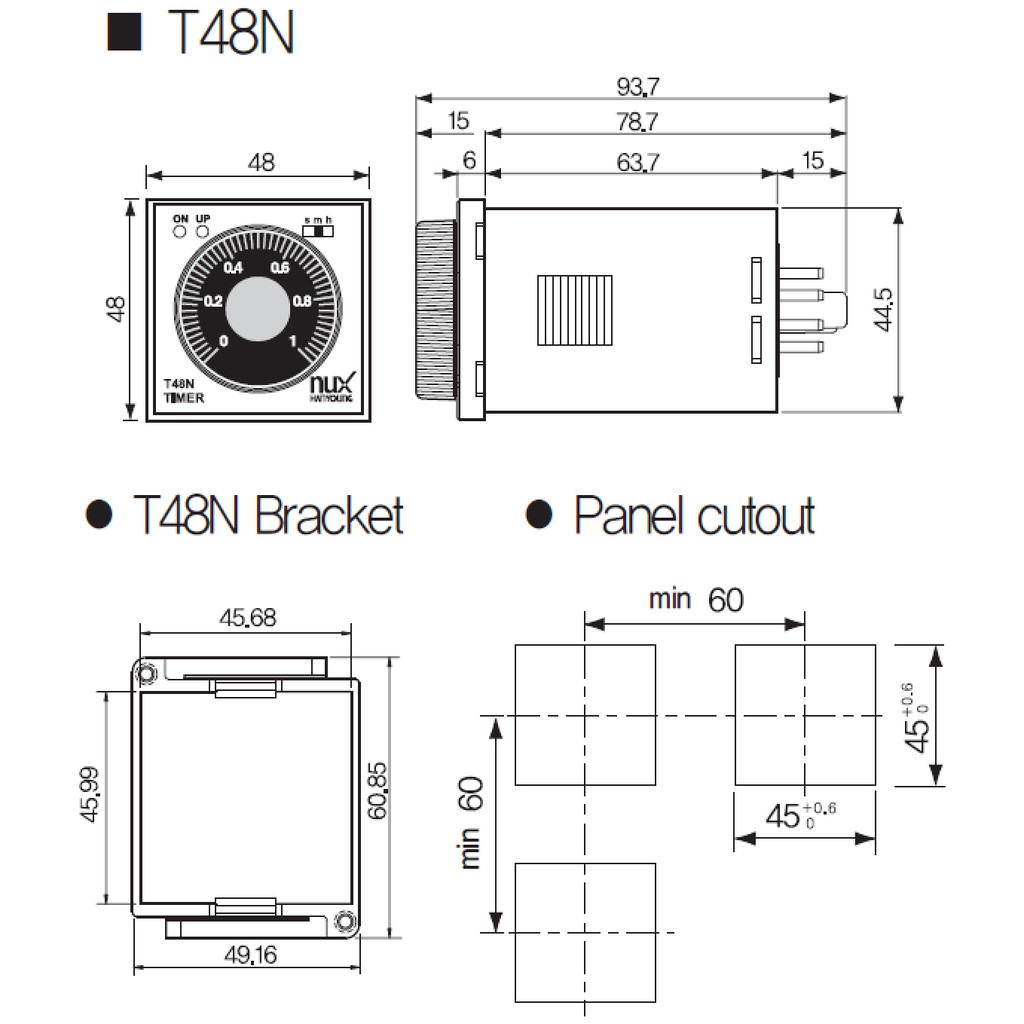 Timer giờ/phút/giây T48N Hanyoung