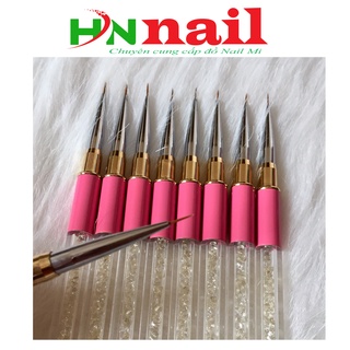 Cọ râu cán đá màu hồng chăm sóc trang trí móng làm đẹp nail shop hnnail