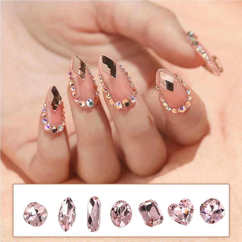 Bộ 10 Hạt Đính Trang Trí Móng Tay Hình Giọt Nước Đính Đá Sang Trọng