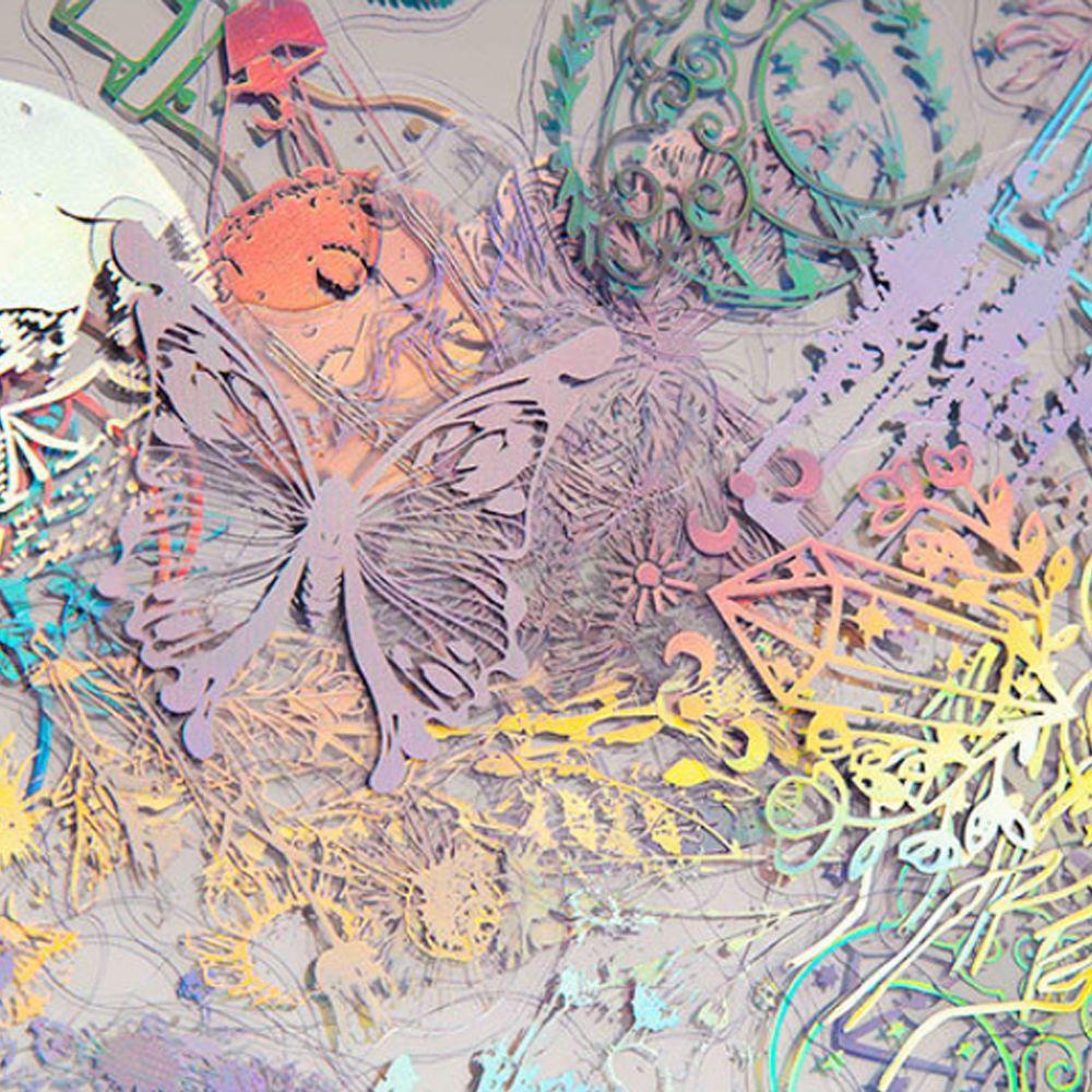 LAKAMIER Miếng Dán PET Chủ Đề Thực Vật Nghệ Thuật Sáng Tạo Mới