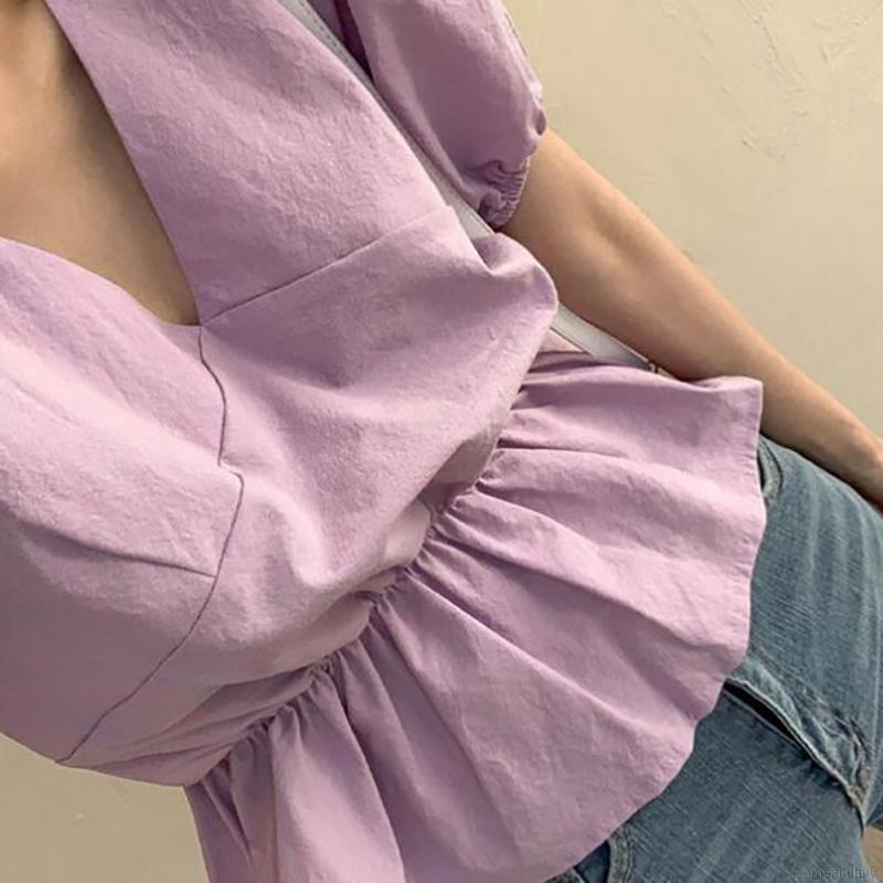 Áo Thun Cổ Chữ V Phong Cách Hàn Quốc Cho Nữ