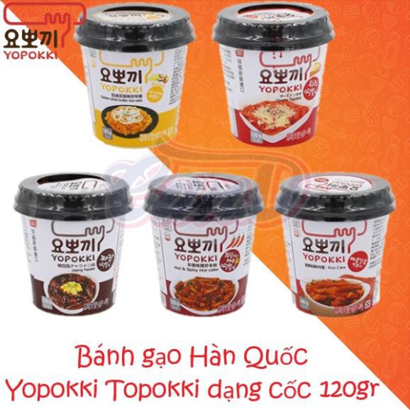 (5 loại) Bánh gạo Hàn Quốc Yopokki Topokki dạng cốc 120gr