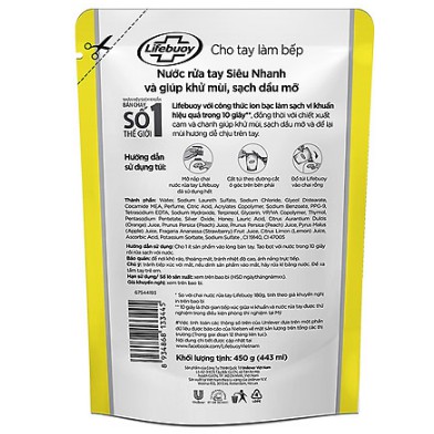 Nước Rửa Tay Diệt Khuẩn Lifebuoy Bảo Vệ Vượt Trội Túi (450g) | BigBuy360 - bigbuy360.vn