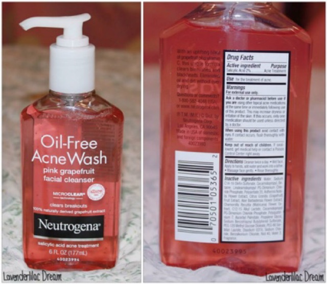 Sữa rửa mặt Neutrogena Oil Free Acne Wash Pink Grapefruit Facial Cleanser 177ml