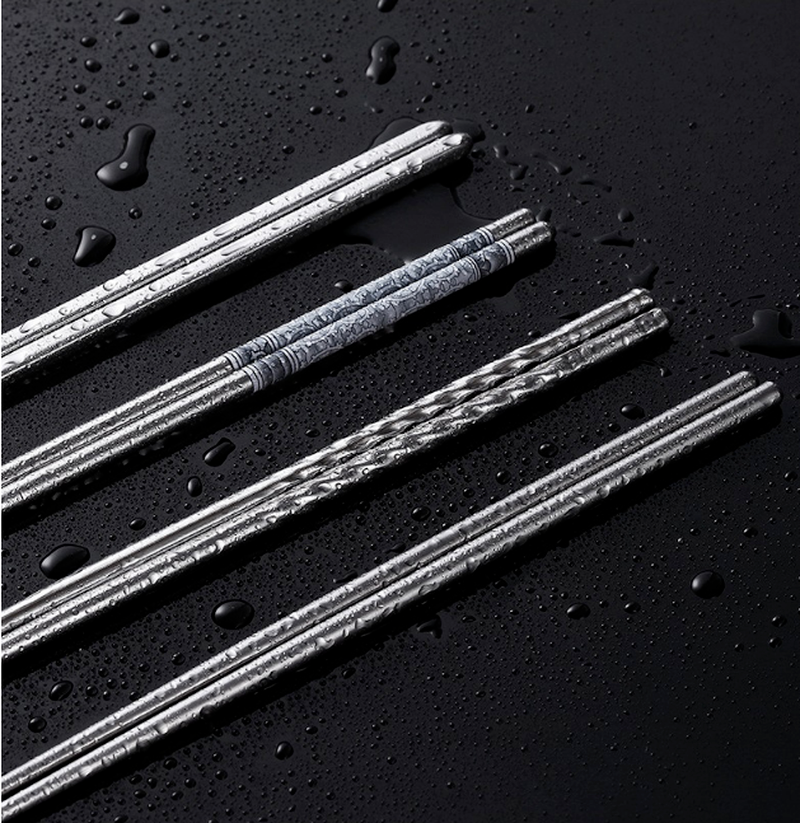 Bộ 5 Đôi Đũa Chống Trượt Bằng Thép Không Gỉ