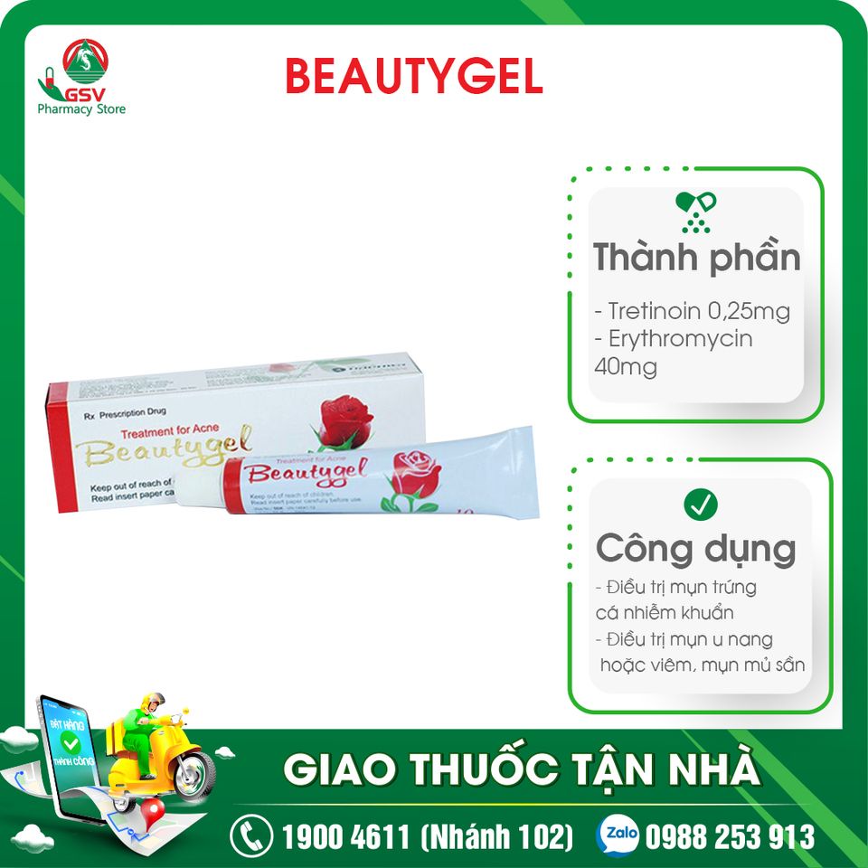 Kem Bôi Mụn Beautygel tuýp 10g