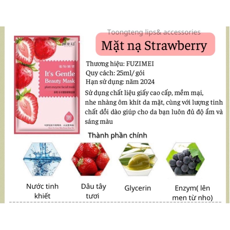 Mặt Nạ Giấy Dưỡng Ẩm Trái Cây Cao Cấp Enzyme Ngăn mụn Trẻ Hóa Da Săn Chắc Da FUZIMEI