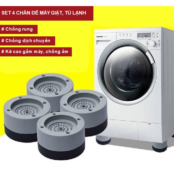 Set 4 Chân Đế Máy Giặt Bộ Đệm Cao Su Giúp Chống Rung Lắc Hao Mòn Sử Dụng