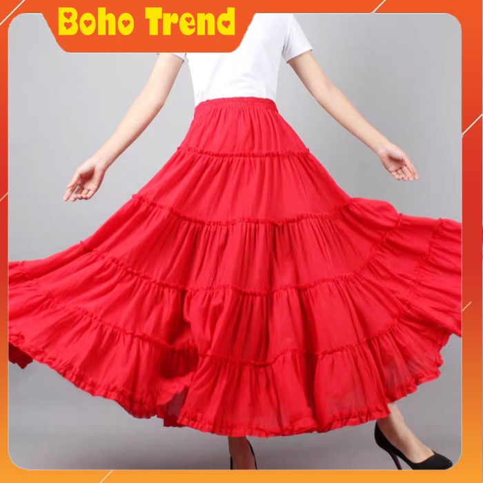 Chân Váy Xoè Dài Boho ❤️FREESHIP❤️Thổ Cẩm