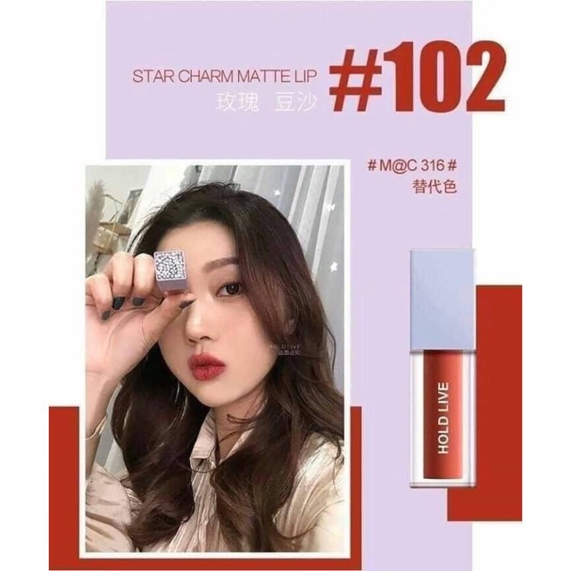 Son kem nắp đính đá Hold Live Star-Charm Velvet Matte Lip