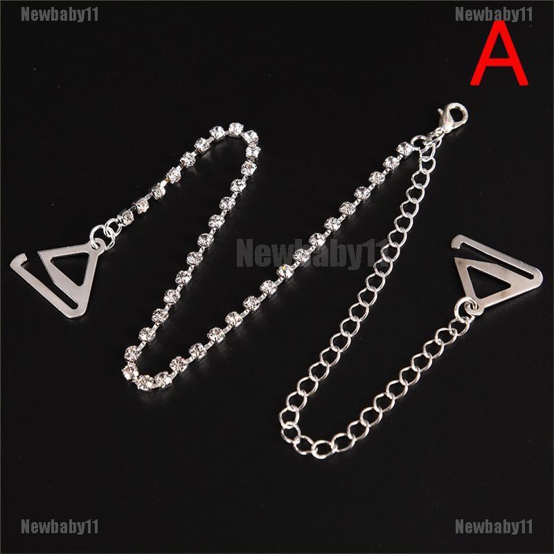 [COD Newb] 1 Cặp Dây Áo Ngực 1 / 2Row Đính Kim Cương Giả Pha Lê Trong Suốt