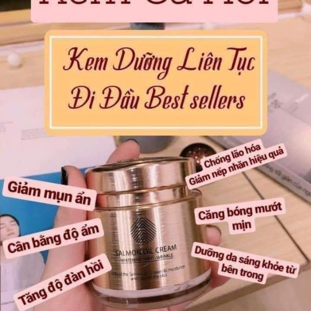 [ SẴN HÀNG ] Kem Dưỡng Da Cá Hồi Dưỡng Ẩm Chống Lão Hóa Cre8skin Salmon Oil Cream Hàn Quốc