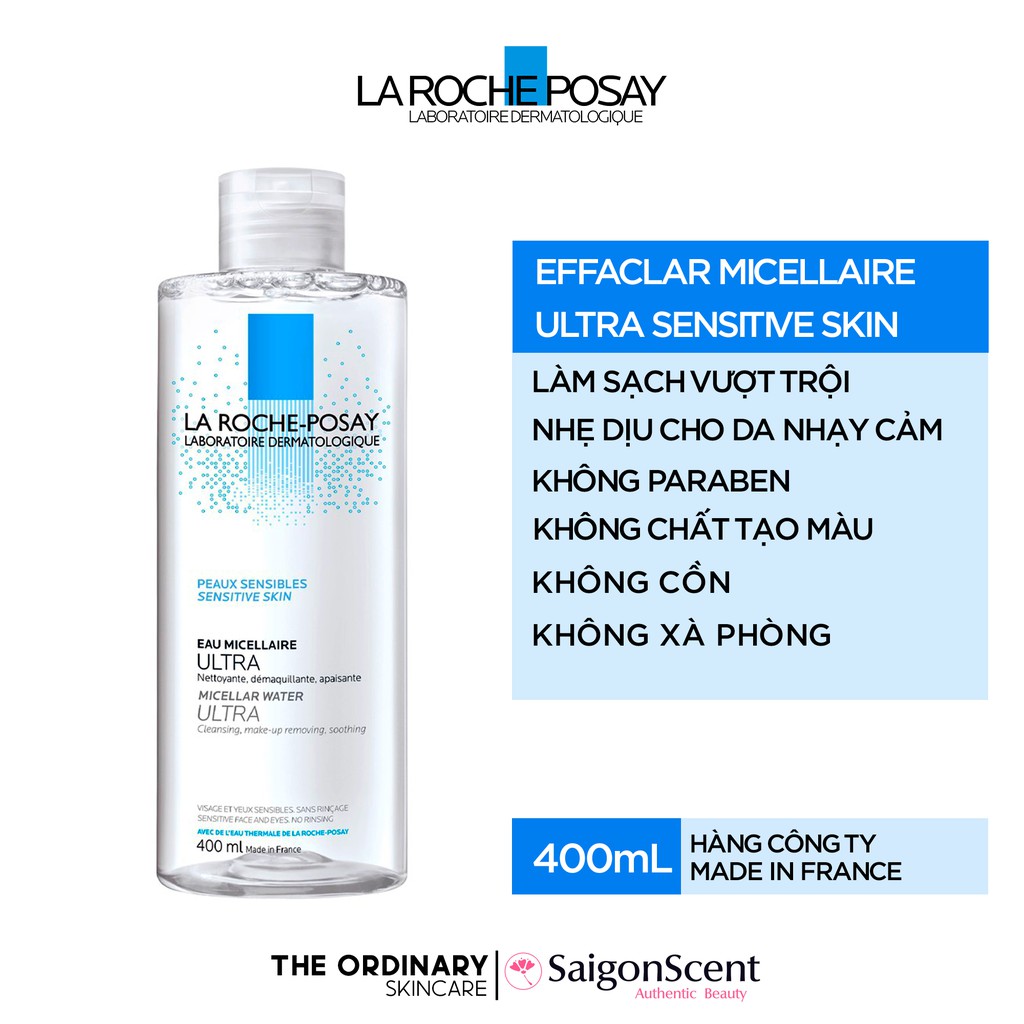 Nước tẩy trang da nhạy cảm La Roche Posay Micellar Water Ultra Sensitive Skin ( 400mL )