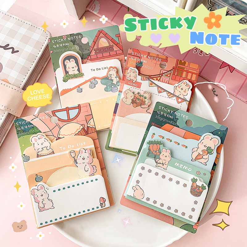 Set 90 Tấm Giấy Ghi Chú Tự Dính Họa Tiết Hoạt Hình Sáng Tạo