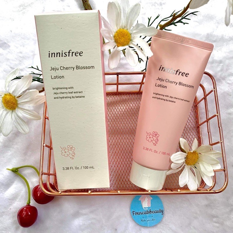 Sữa Dưỡng Dưỡng Trắng, Dưỡng Ẩm Sáng Da Innisfree Jeju Cherry Blossom Lotion 100ml