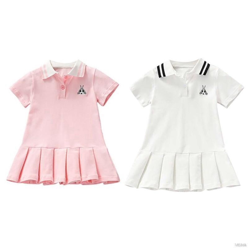 Đầm ngắn tay họa tiết hoạt hình xinh xắn dành cho bé gái