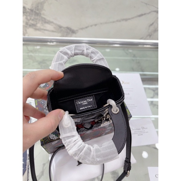 Túi xách Diỏr lady micro sz 12cm tag bạc chất da thật