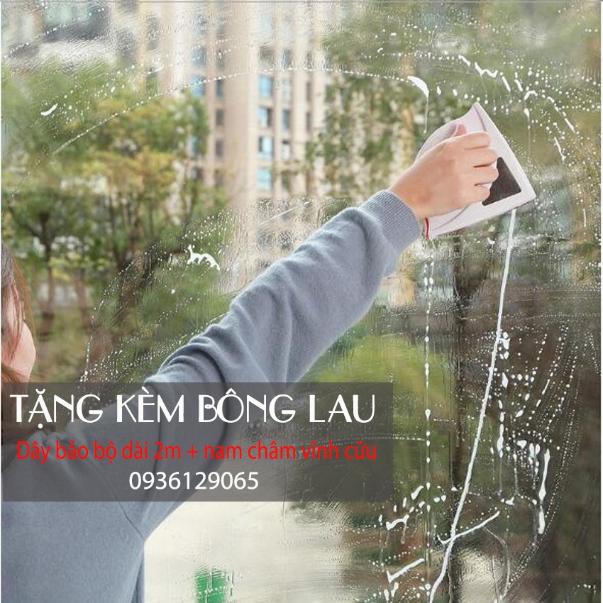 Miếng lau kính 2 mặt nam châm cho cửa kính chung cư cao tầng siêu tiện dụng