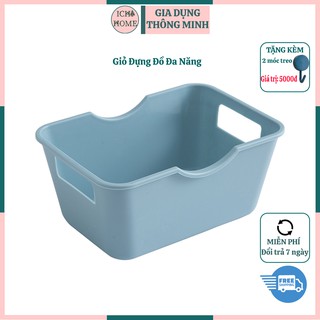 Giỏ Nhựa Đựng Đồ Mỹ Phẩm, Đồ Cá Nhân, Đồ Dùng Học Tập, Hộp Lưu Trữ Đồ Để Bàn Nhỏ Gọn Tiện Lợi [ Tặng Kèm Móc Treo]
