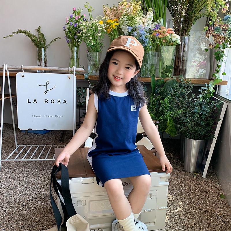 Đầm Công Chúa Mùa Hè Dáng Suông Sát Nách Màu Trơn Dễ Phối Đồ Hợp Thời Trang Cho Bé Gái