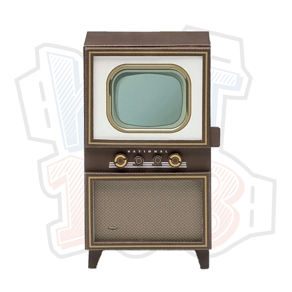 Mô hình giấy đồ vật đồ chơi Panasonic Classic Retro Tv