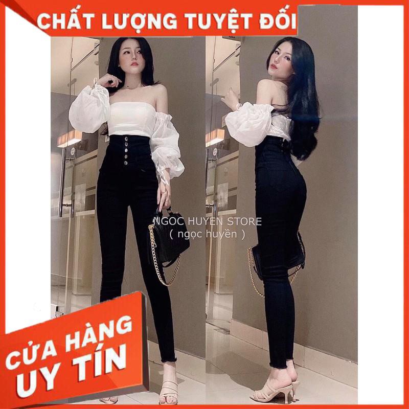 QUẦN SKINNY LƯNG CAO THẮT DÂY SIẾT EO- ảnh thật trải sàn