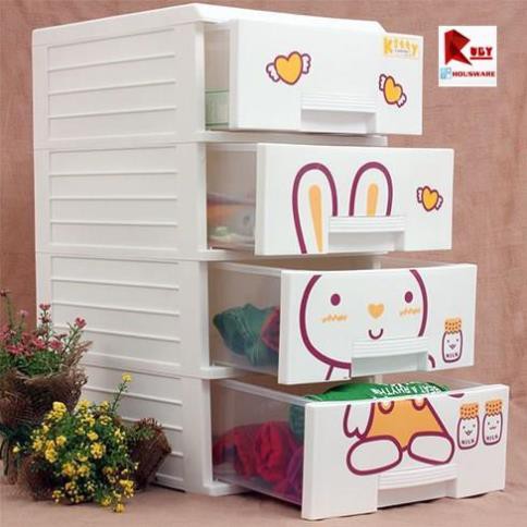 Tủ KITTY mini 4 tầng - Song Long, tủ nhựa, tủ quần áo, tủ cho bé, tủ mini | BigBuy360 - bigbuy360.vn