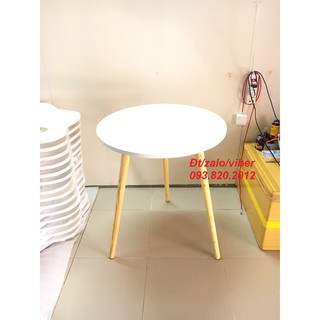 PK - Bàn cafe, bàn coffee tròn trắng 60x72, cà phê