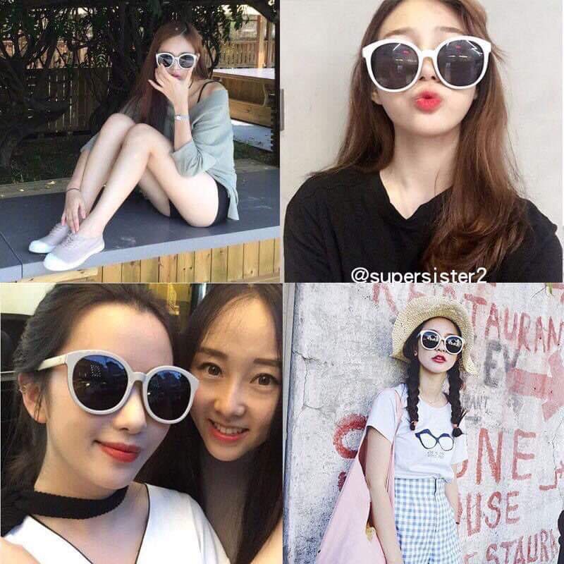 Kính mát kính râm gọng tròn đi biển unisex
