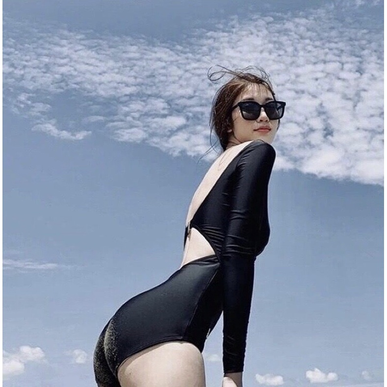 [BIKINI LOẠI ĐẸP] Bikini liền mảnh mà L53, Đồ bơi nữ tay dài nhún ngực khoét lưng khoét ngực siêu sexy | BigBuy360 - bigbuy360.vn