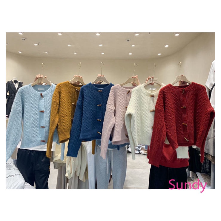 Áo Khoác Sweater Dệt Kim Dáng Rộng Kiểu Vintage Hàn Quốc Thời Trang Mùa Thu Cho Nữ