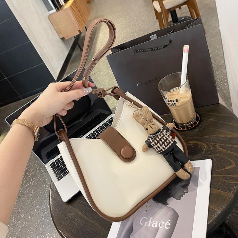 TÚI XÁCH TRENDY BAG CÚC BẤM 4 MÀU CHO NỮ - tặmg kèm thỏ bông