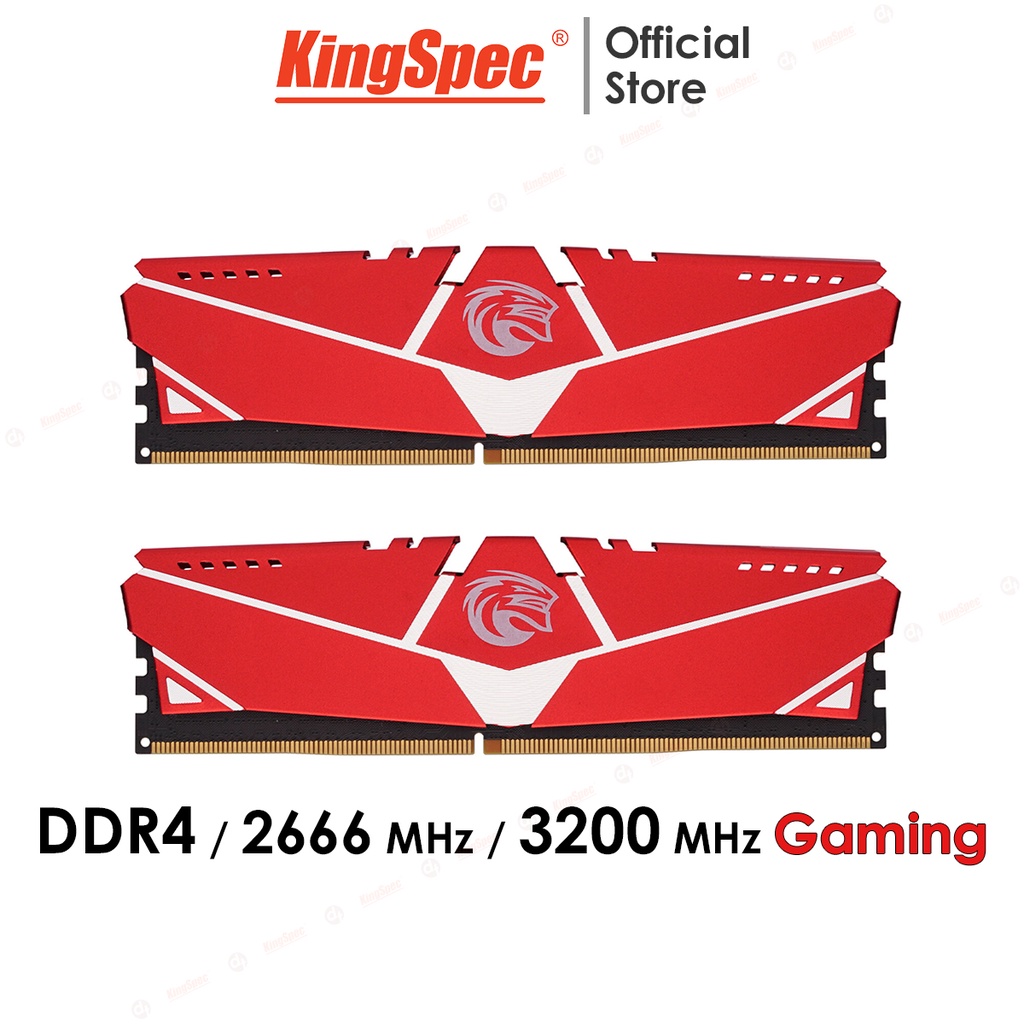 RAM KingSpec 8GB / 16GB DDR4 2666MHz / 3200MHz Gaming tản nhiệt , cho PC máy tính để bàn | KS-P Series - Hàng Chính Hãng