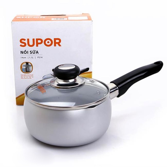 Thùng 20 chiếc nồi quấy bột Supor PS14-14cm nhôm trắng