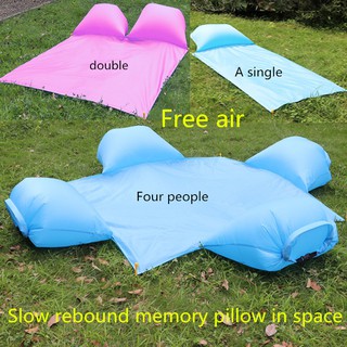 It is waterproof with air pillow mat outdoor picnic pillow portable dampproof mat DeDing beach grass mat