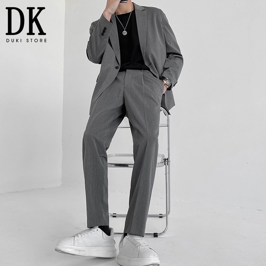 Áo vest áo khoác blazer nam màu xám cá tính LZB0050 - DUKI STORE