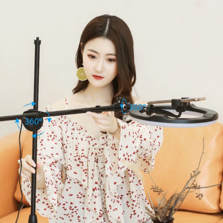 Bộ giá đỡ điện thoại kiêm đèn livestream FP8 -  Khớp xoay 360 độ siêu chắc chắn - Đèn Led nhiều chế độ sáng tiện lợi | BigBuy360 - bigbuy360.vn