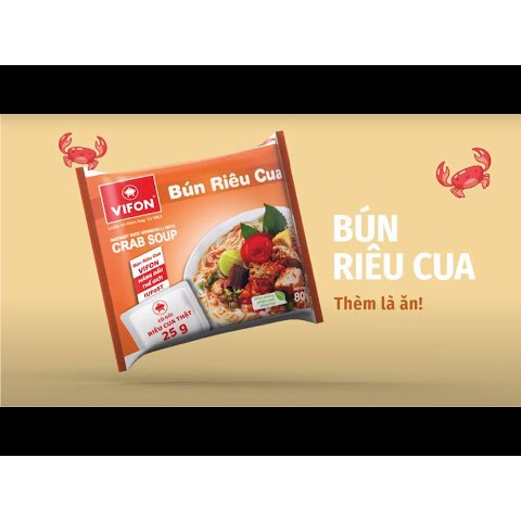 THÙNG 30 GÓI BÚN RIÊU CUA VIFON 80G(CÓ GÓI BÚN RIÊU THẬT)