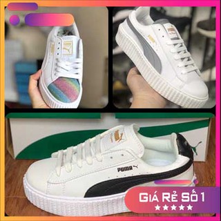 [ Sale sốc ] ❤️ Giày thể thao Pu.ma trắng đen - phản quang - mũi 7 màu